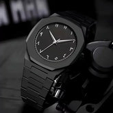 Black Minimalist Analog Wrist Aura Watch
