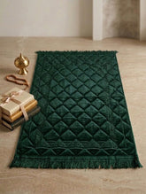 Royal Cream Embossed Velvet Prayer Mat (Janamaz)