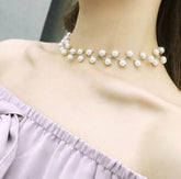 Zig Zag White Choker With Earrings