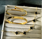 Stainless Steel 3 Piece Bracelet And Bangle Combo