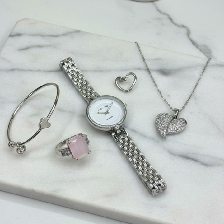 Elegant Heart & Stone 5-Piece