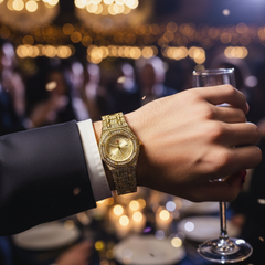 Luxury Gold Diamond-Studded Wrist Watch