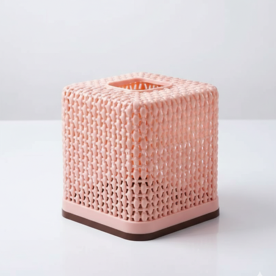 Rose Square Tissue Roll Box