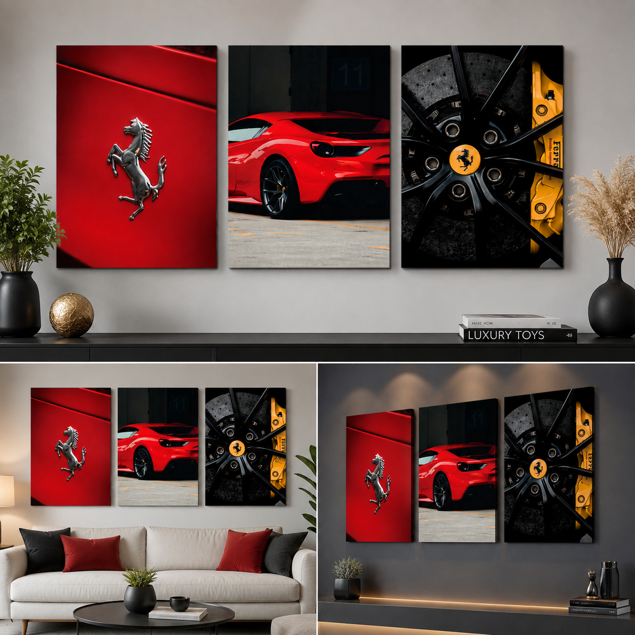 Set of 3 Premium Wall Art Photo Tiles